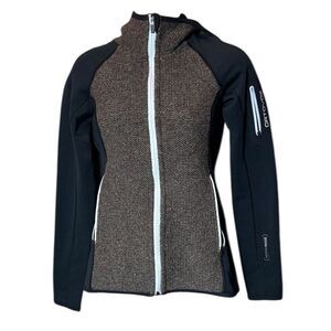 Ortovox women’s xs fleece plus knit hooded jacket merino textured capsule